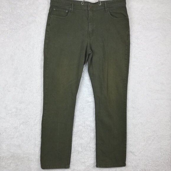 Alesbury Mens Jeans Straight Fit Denim Forest‎ Green Relaxed Fit 40x34 - Picture 1 of 13